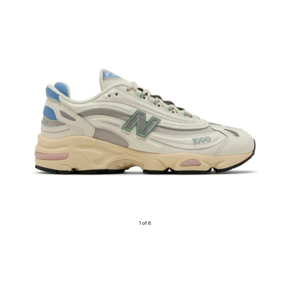 New Balance 1000 Cream With Multicolor Pastels Sneakers